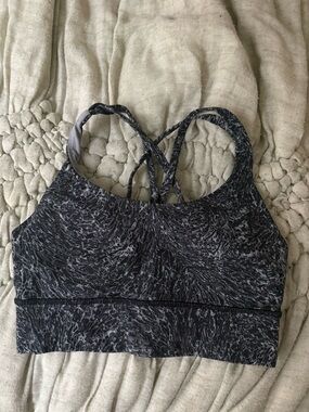 lululemon  Black Marble Sports Bra